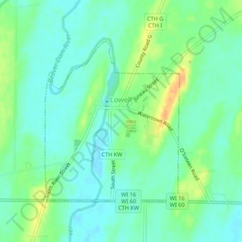 Lowell topographic map, elevation, terrain