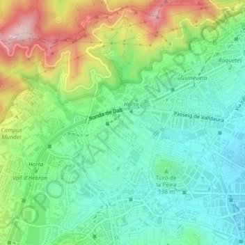 Horta topographic map, elevation, terrain