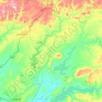 Vilches topographic map, elevation, terrain