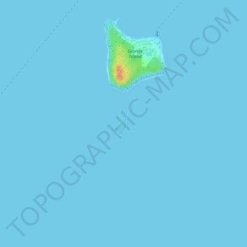 Chiquita Island topographic map, elevation, terrain