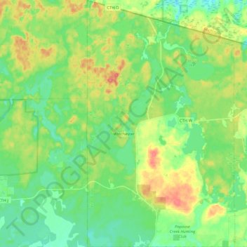 Town of Winchester topographic map, elevation, terrain