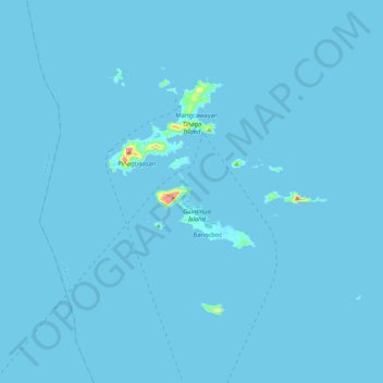 Calaguas Group of Islands topographic map, elevation, terrain