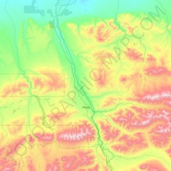 Healy topographic map, elevation, terrain