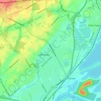 Levittown topographic map, elevation, terrain