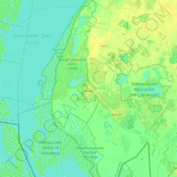 Illmitz topographic map, elevation, terrain