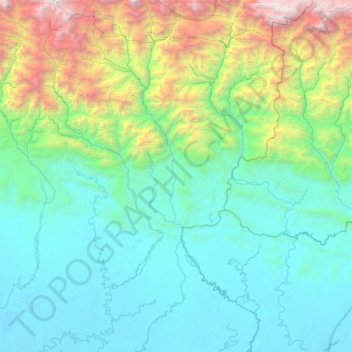 Cemara River topographic map, elevation, terrain