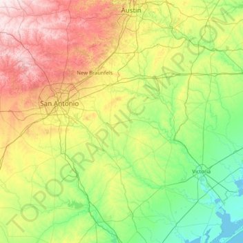 Guadalupe River topographic map, elevation, terrain