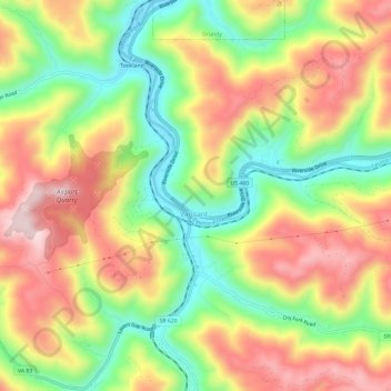 Vansant topographic map, elevation, terrain