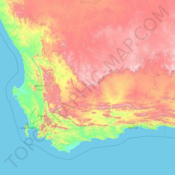 El Cabo Occidental topographic map, elevation, terrain