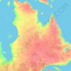 Northern Quebec topographic map, elevation, terrain