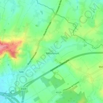 Mourcourt topographic map, elevation, terrain