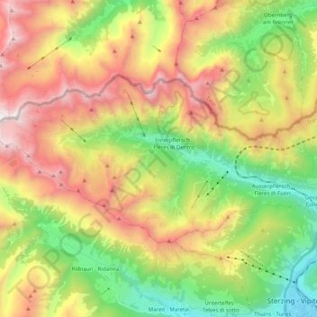 Pflersch topographic map, elevation, terrain