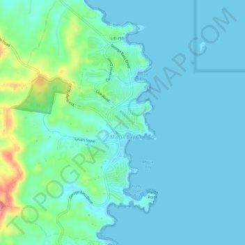 Malua Bay topographic map, elevation, terrain