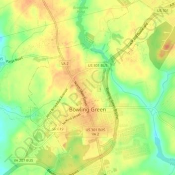 Bowling Green topographic map, elevation, terrain