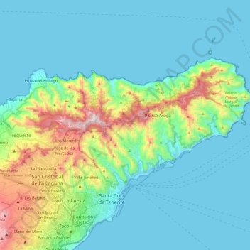 Macizo de Anaga topographic map, elevation, terrain