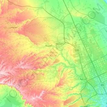 Ad Diriyah topographic map, elevation, terrain