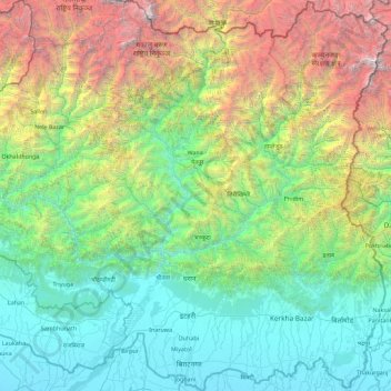 Koshi topographic map, elevation, terrain