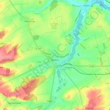 Breteuil topographic map, elevation, terrain