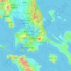 Calabarzon topographic map, elevation, terrain