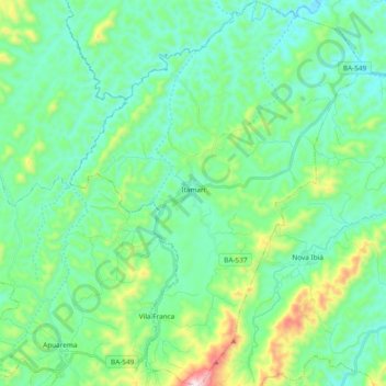 Itamari topographic map, elevation, terrain