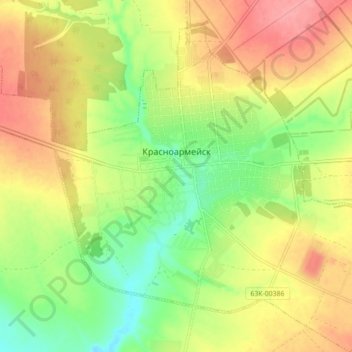 Krasnoarmeysk topographic map, elevation, terrain