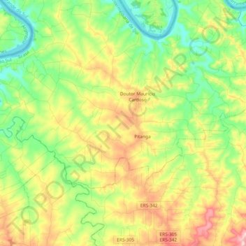 Pitanga topographic map, elevation, terrain
