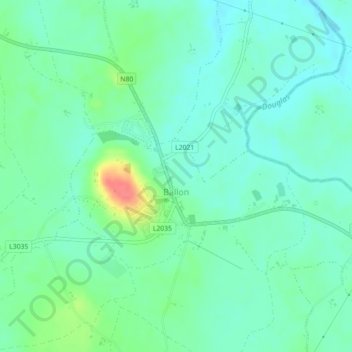 Ballon topographic map, elevation, terrain