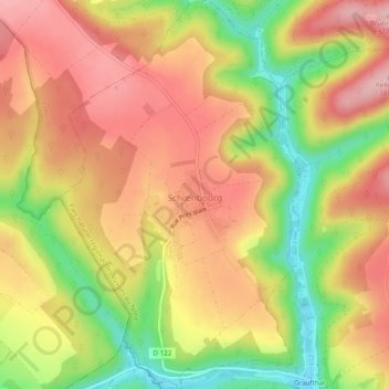 Schœnbourg topographic map, elevation, terrain