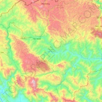 Huyện Yên Minh topographic map, elevation, terrain