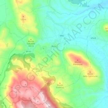 Pico topographic map, elevation, terrain