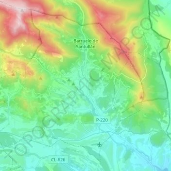 Barruelo de Santullán topographic map, elevation, terrain