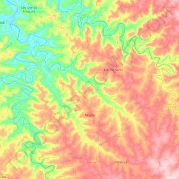 Alegria topographic map, elevation, terrain