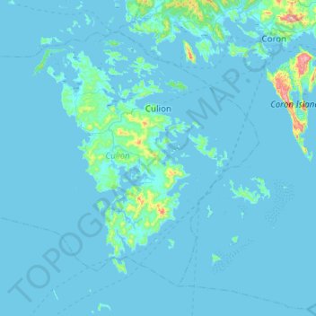 Culion topographic map, elevation, terrain