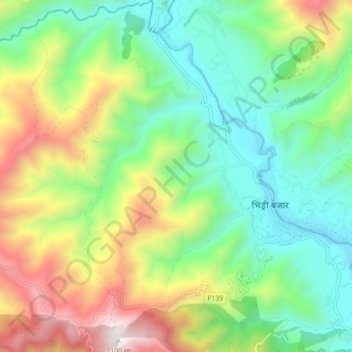 Bhingri topographic map, elevation, terrain