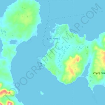 Sand Point topographic map, elevation, terrain