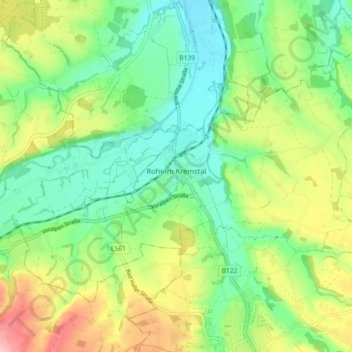 Rohr im Kremstal topographic map, elevation, terrain