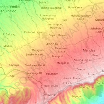 Alfonso topographic map, elevation, terrain