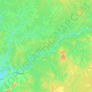 Nanga-Eboko topographic map, elevation, terrain