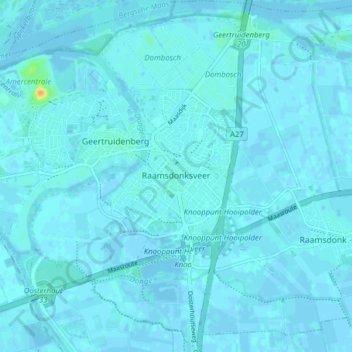 Raamsdonksveer topographic map, elevation, terrain