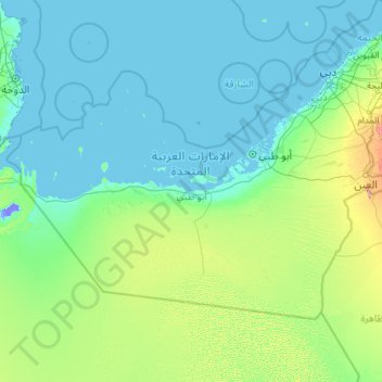 Abu Dabi topographic map, elevation, terrain