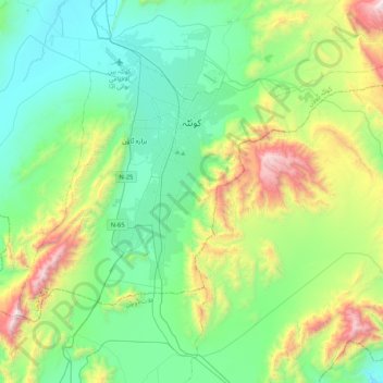 Quetta City Tehsil topographic map, elevation, terrain