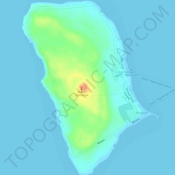 Higatangan Island topographic map, elevation, terrain