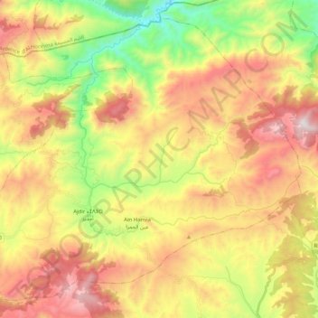 Ajdir topographic map, elevation, terrain