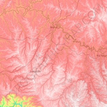 Mafra topographic map, elevation, terrain