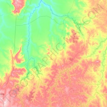 Olhos D'Água do Oeste topographic map, elevation, terrain