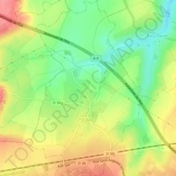 Zilling topographic map, elevation, terrain