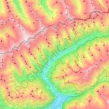 Ahrntal topographic map, elevation, terrain