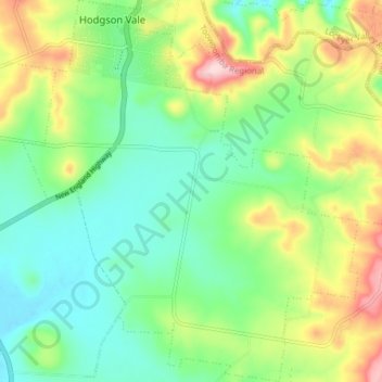 Hodgson Vale topographic map, elevation, terrain