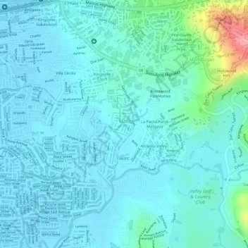 Oaks Residences topographic map, elevation, terrain