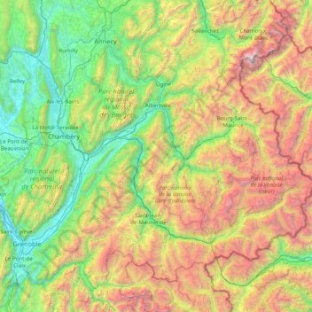 Savoyen topographic map, elevation, terrain
